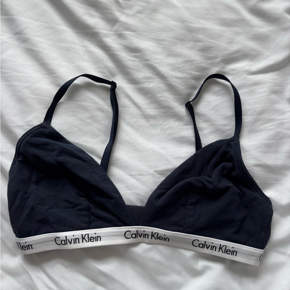 Calvin Klein Navy Bralette with Logo Band